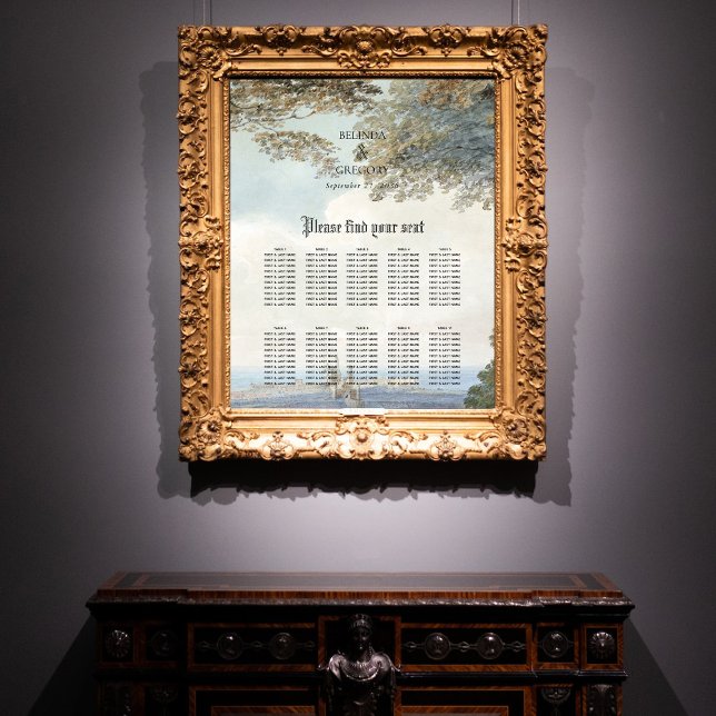 Poster Vintage Fairytale Castle Forest Seating Chart (Vintage Fairytale Castle Forest Seating Chart)