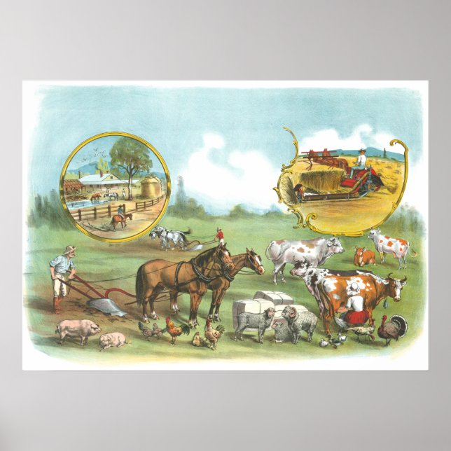 Poster Vintage Farming Austrália (Frente)