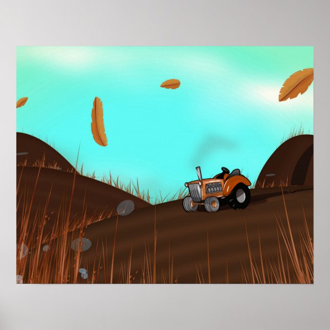 Póster Vintage Farming Trator (Frente)