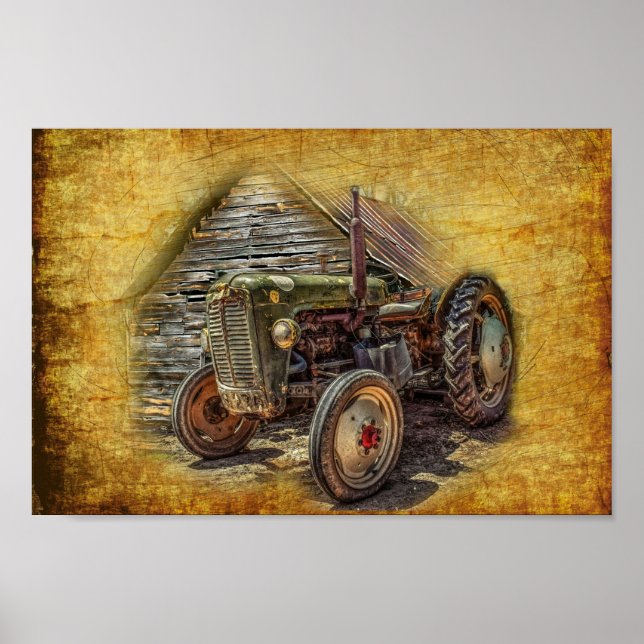 Poster Vintage Fazenda Trator Velho (Frente)