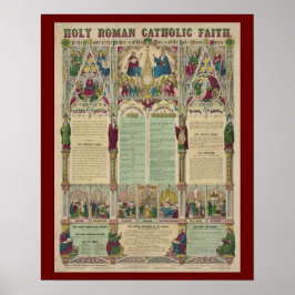 Poster Vintage, Fé Católica Romana, Infográfica