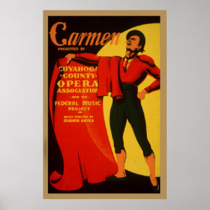 Póster Vintage federal de WPA do projeto da música da