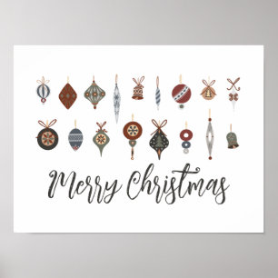 Poster Vintage Felry Christmas Ornaments