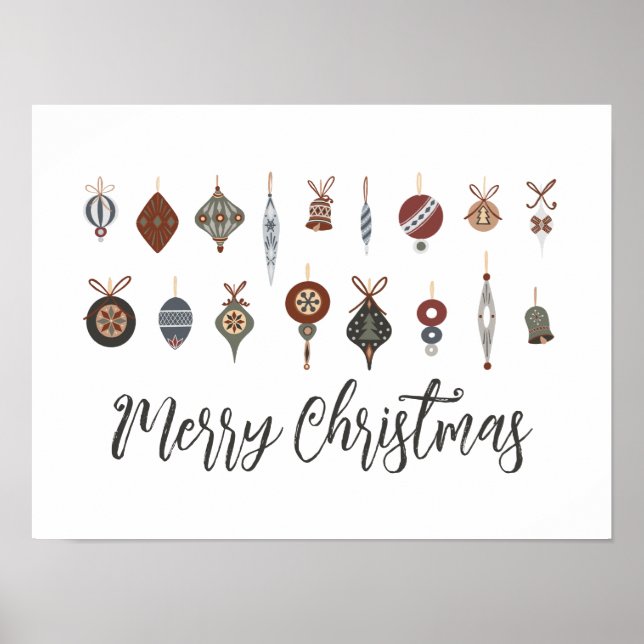 Poster Vintage Felry Christmas Ornaments (Frente)