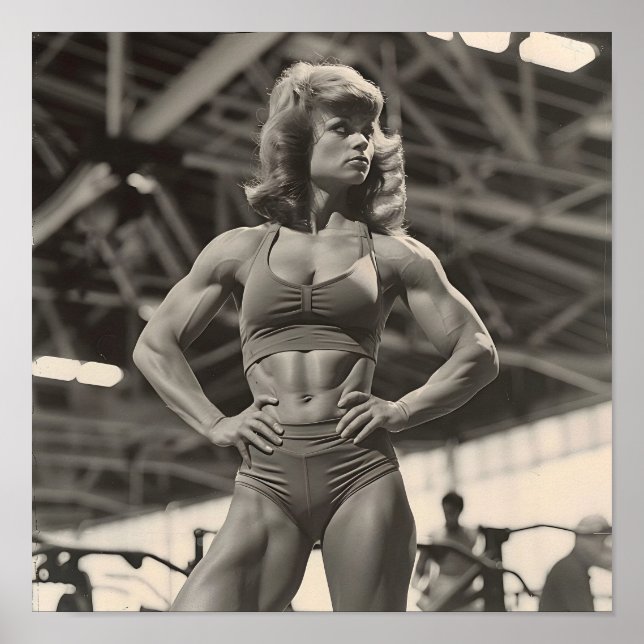 Poster Vintage Female Bodybuilder (Frente)