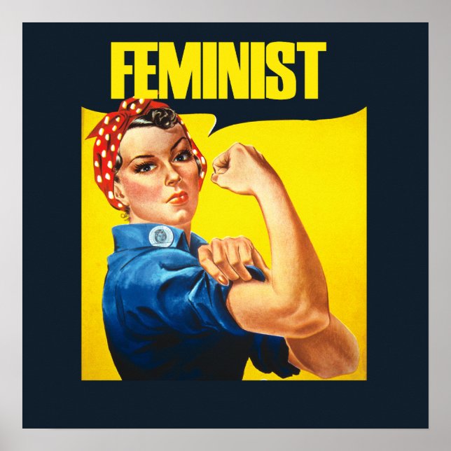 Póster Vintage Feminista Rosie Riveter (Frente)