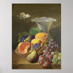 Poster Vintage Ferdinand Kuss Ainda vive com Frutas