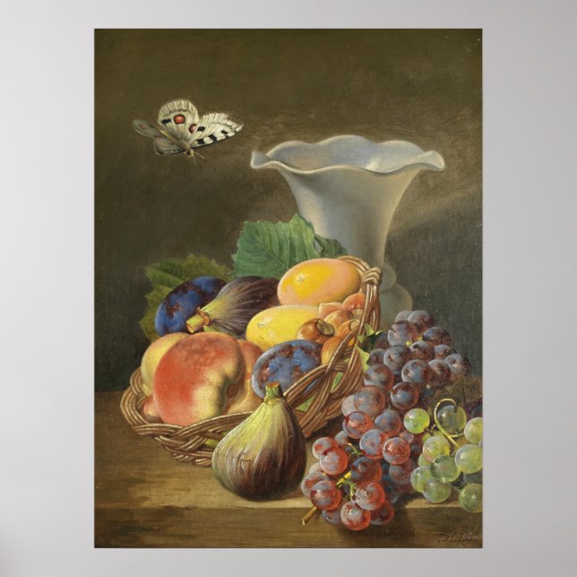 Poster Vintage Ferdinand Kuss Ainda vive com Frutas (Frente)