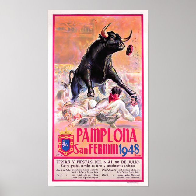 Poster Vintage Feria de Pamplona, 1948 (Frente)