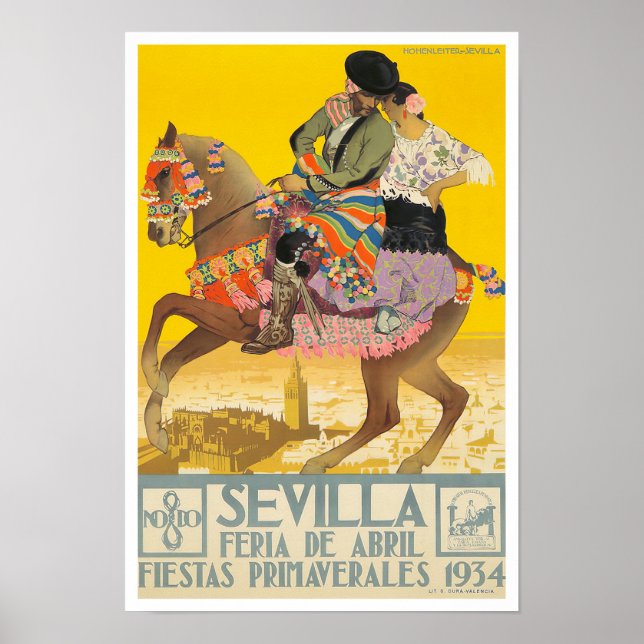poster vintage Feria de Sevilla de 1934 (Frente)