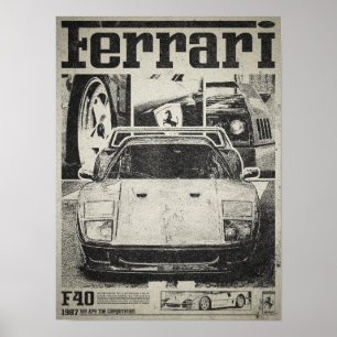 Poster vintage Ferrari F40