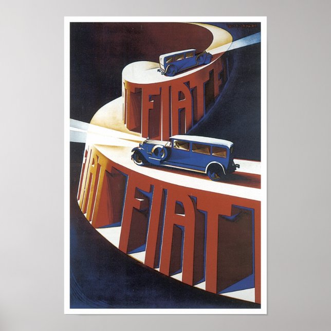 Poster Vintage Fiat Ad (Frente)