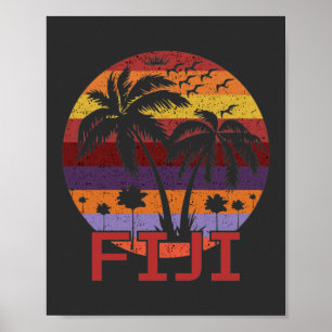 Poster Vintage Fiji Summer Beach Viagem
