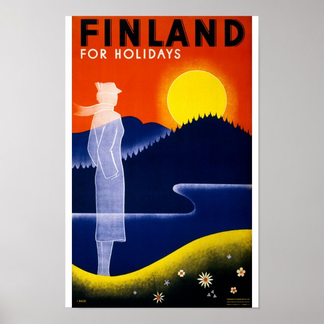 Poster vintage Finlandês Restaurado (Frente)