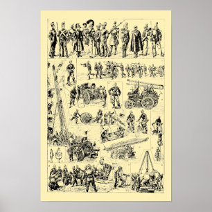 Poster Vintage Firefighter Art