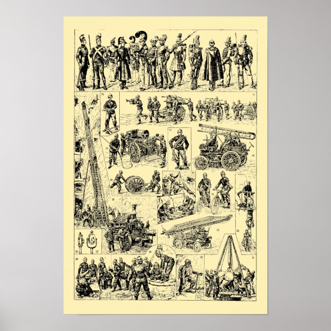 Poster Vintage Firefighter Art (Frente)