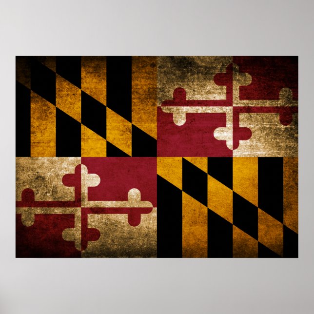 Póster Vintage Flag de Maryland (Frente)