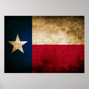 Póster Vintage Flag do Texas