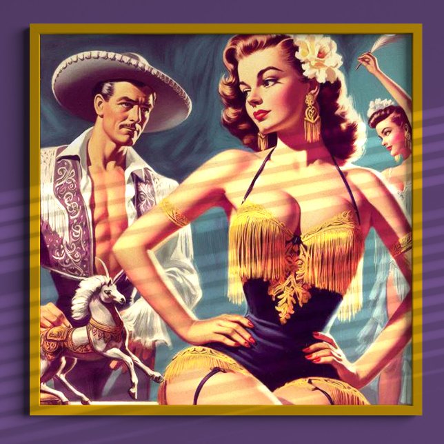 Poster Vintage Flamenco Mulher (Criador carregado)