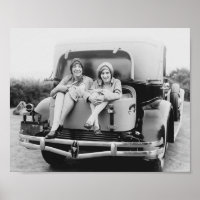 Vintage Flapper Era Women Antique Car Rumble Seat