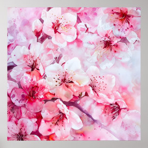 Poster Vintage Flor Petal Rosa Suave
