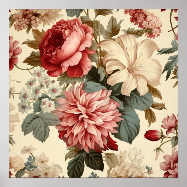 Poster Vintage Floral (Frente)