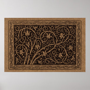 Póster Vintage Floral Art Nouveau Flor
