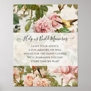 Poster Vintage Floral Blush Pink - Sinal de Chá de panel