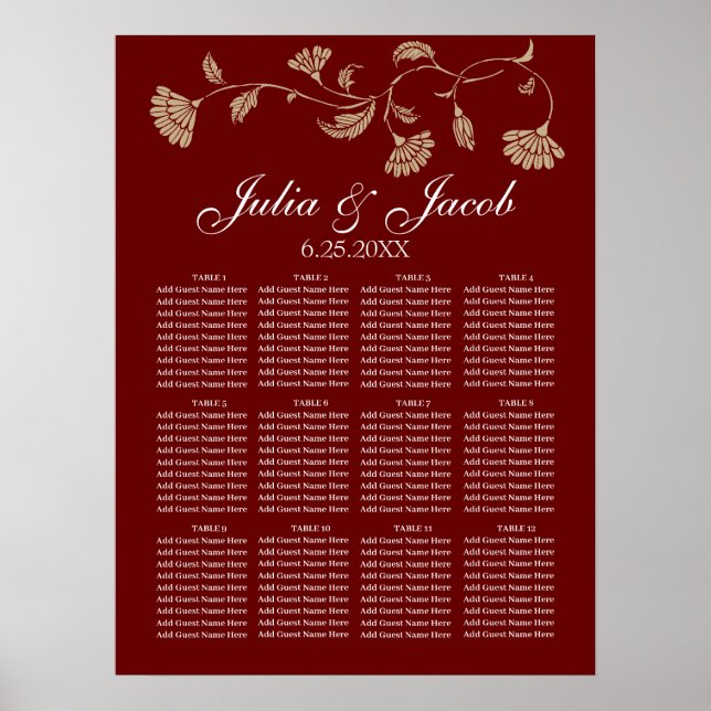 Poster Vintage Floral Casamento (Frente)