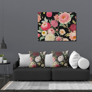 Poster Vintage Floral Mary Delany - Padrão rosa inspirado
