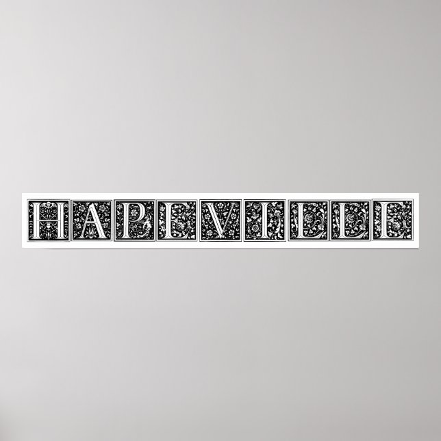 Póster Vintage Floral Monogramas (Frente)