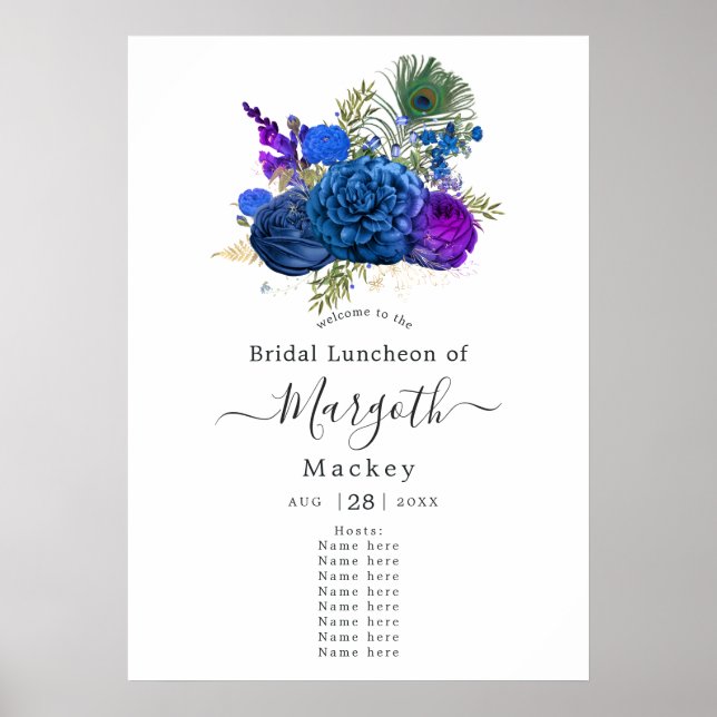 Poster Vintage Floral Peacock Welcome (Frente)