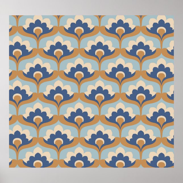 Poster Vintage Floral Seamless Design. (Frente)