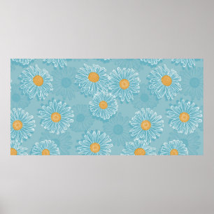 Poster vintage Floral Seamless Pattern. Fundo de Saída