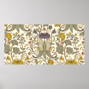 Poster Vintage Floral Vintage padrão uniforme. Plano ret
