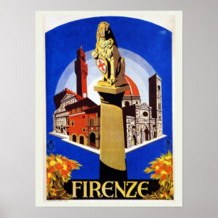 Poster Vintage Florence 1920 italiano