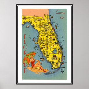 Poster Vintage Florida, EUA -