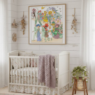 Poster Vintage Flower Festival por Elsa Beskow