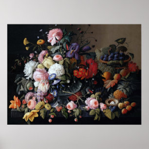 Poster Vintage Flowers Colorido Vase Art Painting