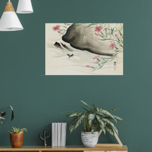Poster Vintage Flowers Japonês Watercolor Art