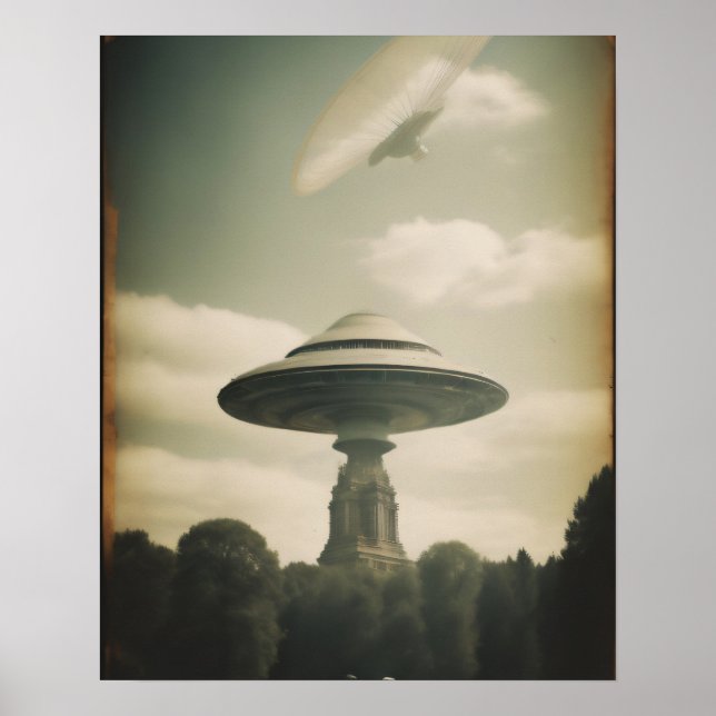 Poster Vintage Flying Saucer (Frente)