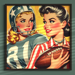 Poster Vintage Football Girls