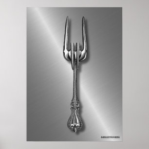 Póster Vintage Fork As Duros Rock Heavy Metal Funny