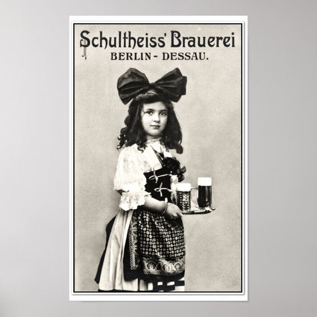 Póster Vintage - Foto da cervejaria alemã de Berlim (Frente)