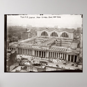Póster Vintage Fotografia da estação de Penn (1910)