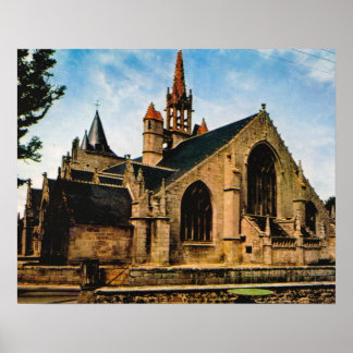 Póster Vintage France, Bretagne, Penmarch, Eglise St Nonn