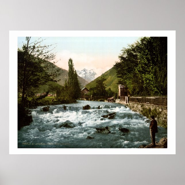 Poster Vintage France, Rio Pique Waterfall (Frente)