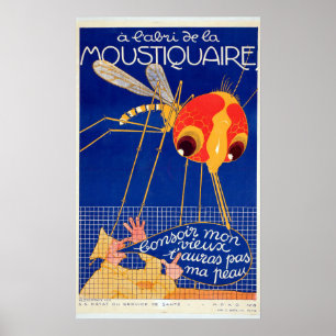 Poster Vintage French Mosquito Pest Control Anúncio