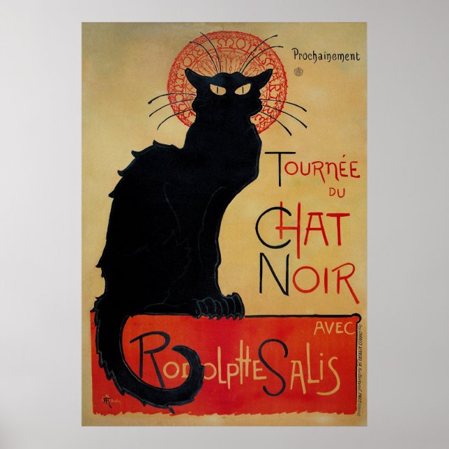 Poster Vintage French poster, o gato preto (Frente)