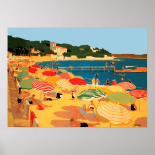 Póster Vintage French Riviera Beach
